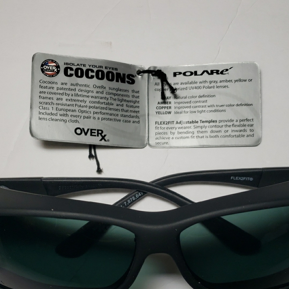 New Cocoons Black Sunglasses with Clip On Case - Picture 6 of 8